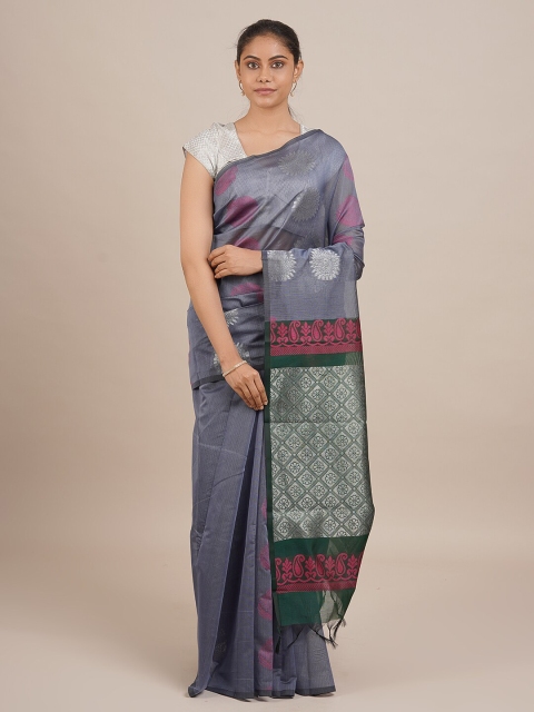 

Pothys Women Grey & Green Woven Designed Saree