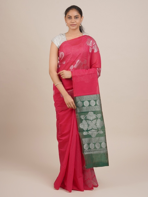 

Pothys Women Pink & Green Woven Designed Saree