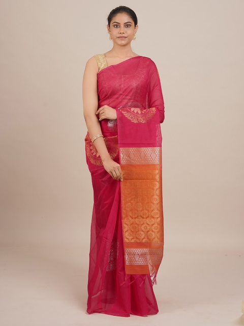 

Pothys Women Pink & Orange Woven Designed Saree
