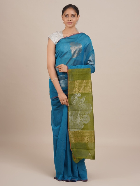

Pothys Women Blue & Green Woven Designed Saree