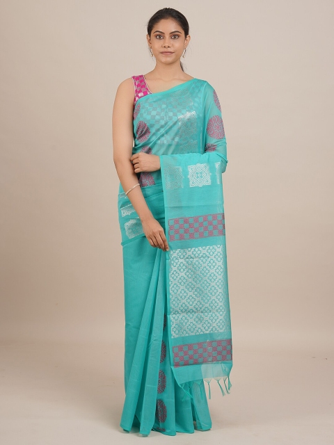 

Pothys Women Blue & Pink Woven Designed Saree