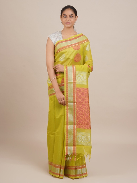 

Pothys Women Green & Pink Woven Designed Saree