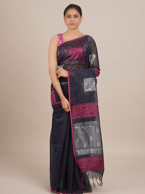 

Pothys Women Blue & Pink Woven Designed Saree