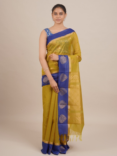 

Pothys Women Green & Blue Woven Designed Saree