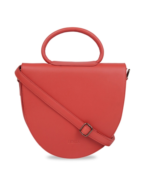

HORRA Women Red PU Half Moon Sling Bag