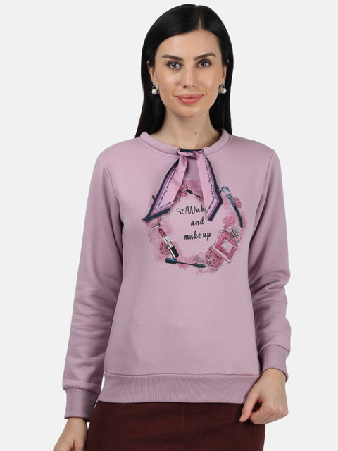 

Monte Carlo Women Purple Printed Sweatshirt