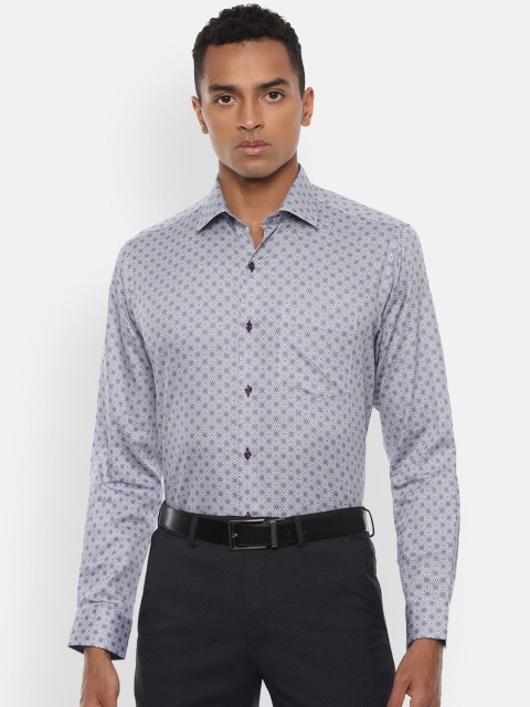 

Van Heusen Men Grey Opaque Ditsy Printed Formal Shirt