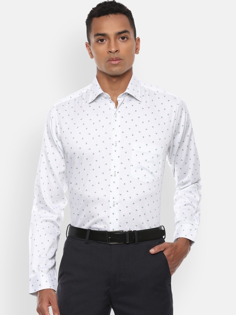 

Van Heusen Men White Opaque Printed Casual Shirt