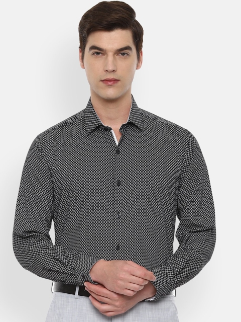

Louis Philippe Men Grey Slim Fit Opaque Printed Casual Shirt