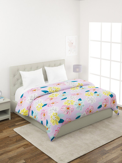 

A Homes Grace Lavender Floral Printed AC Room 300 GSM Double Bed Comforter