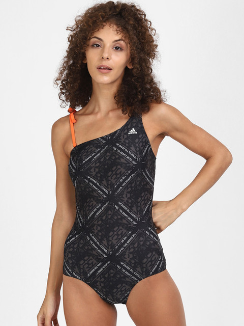 

ADIDAS Women Black & White Printed Swimsuit