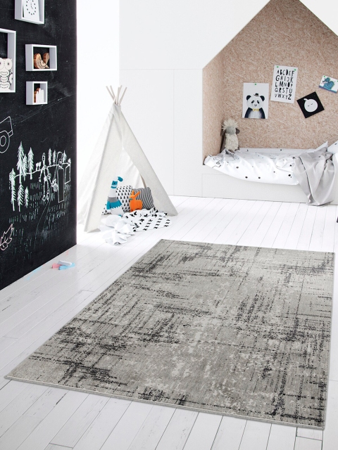 

OBSESSIONS Black & White Patterned Polypropylene Carpet