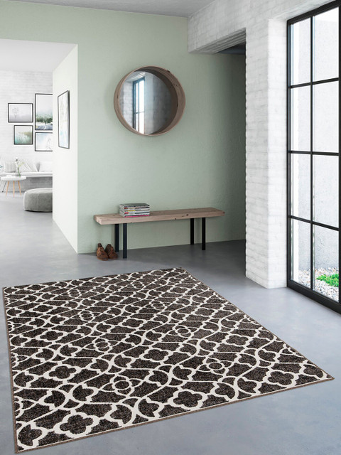 

OBSESSIONS Brown & White Patterned Polypropylene Carpet