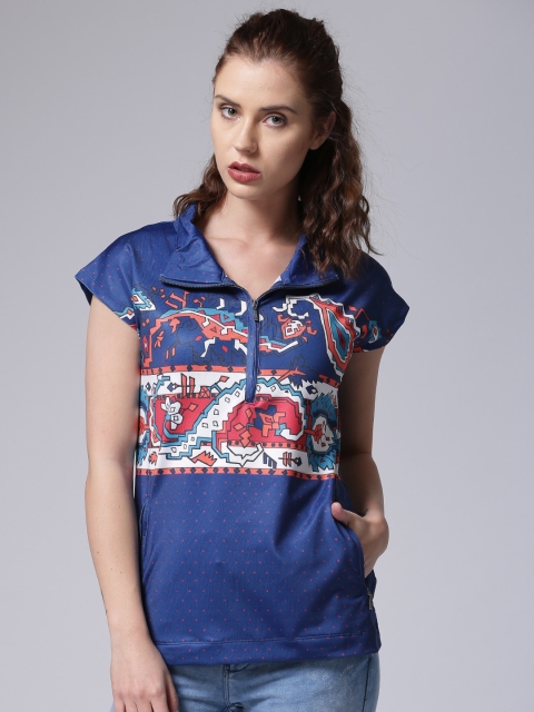 

YWC Navy Printed T-shirt, Navy blue