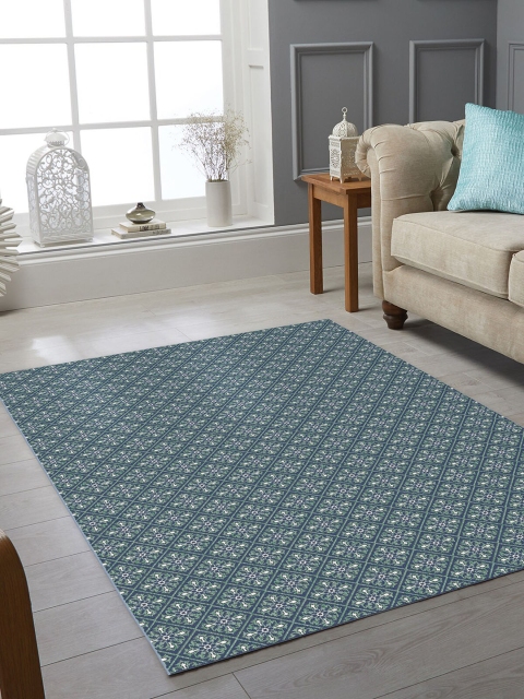 

OBSESSIONS Blue & White Ethnic Motifs Traditional Polypropylene Carpet