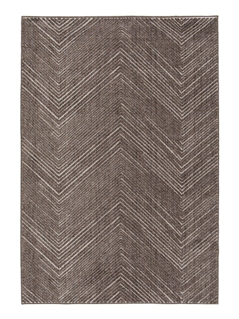 

OBSESSIONS Brown & White Geometric Polypropylene Carpet