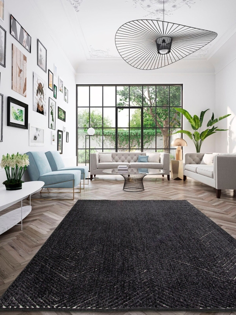 

OBSESSIONS Black & White Geometric Polypropylene Carpet