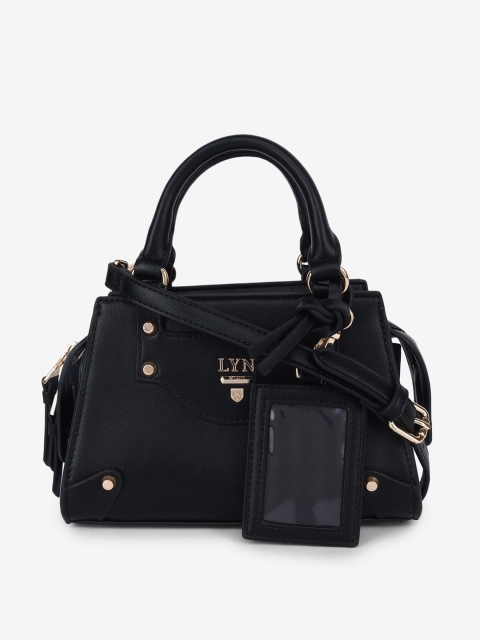 

LYN Women Black PU Structured Handheld Bag