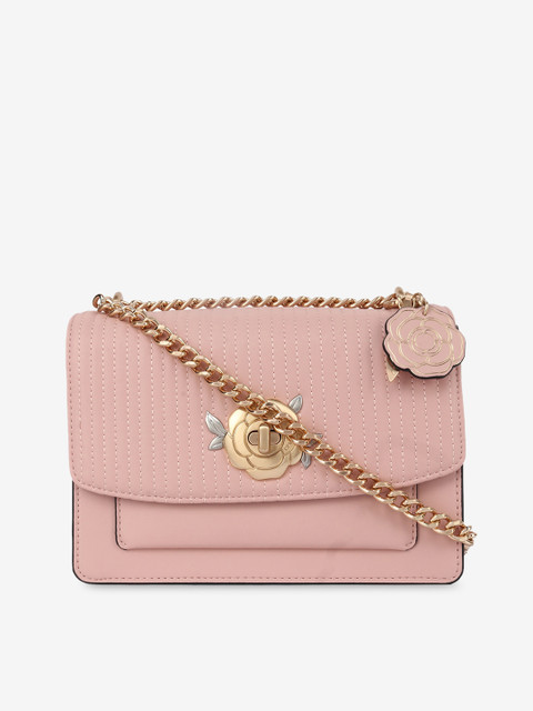 

LYN Pink PU Structured Sling Bag