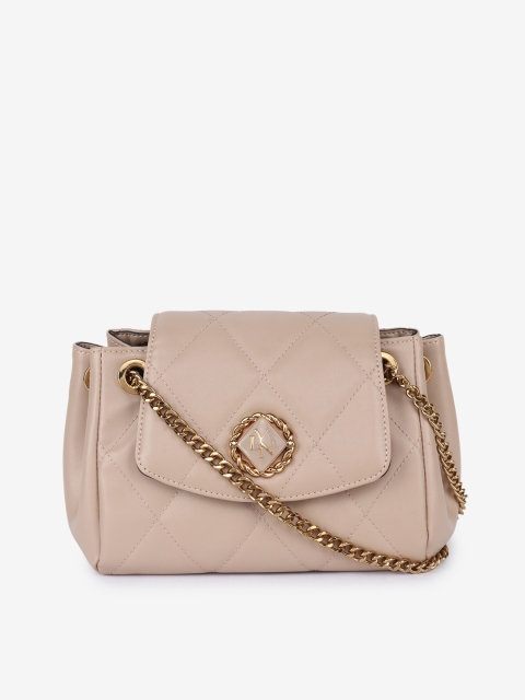 

LYN Women Beige PU Swagger Sling Bag