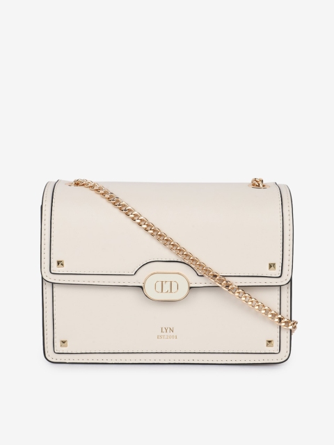 

LYN Off White PU Structured Sling Bag