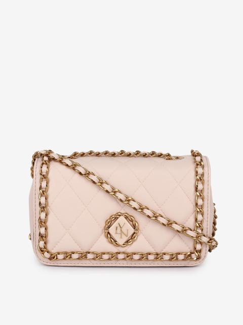 

LYN Pink Textured PU Structured Handheld Bag with Quilted