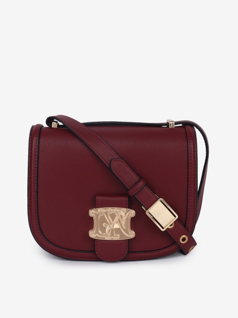 

LYN Red PU Structured Sling Bag with Bow Detail