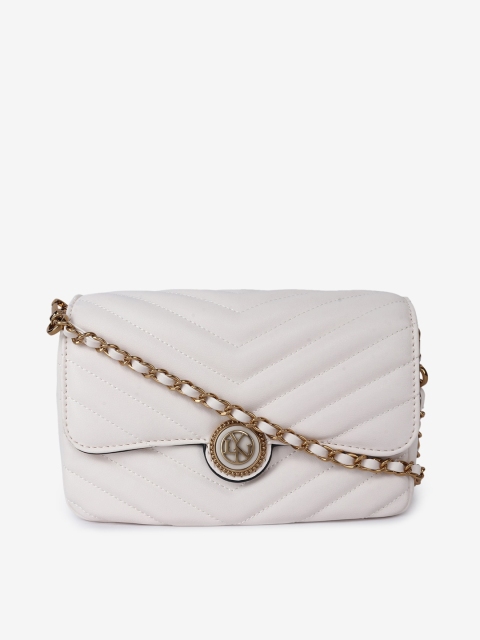 

LYN Off White PU Structured Sling Bag