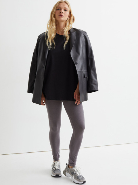 

H&M Women Taupe Cotton leggings