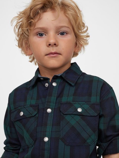 

H&M Boys Blue & Multi Cotton Twill Shirt