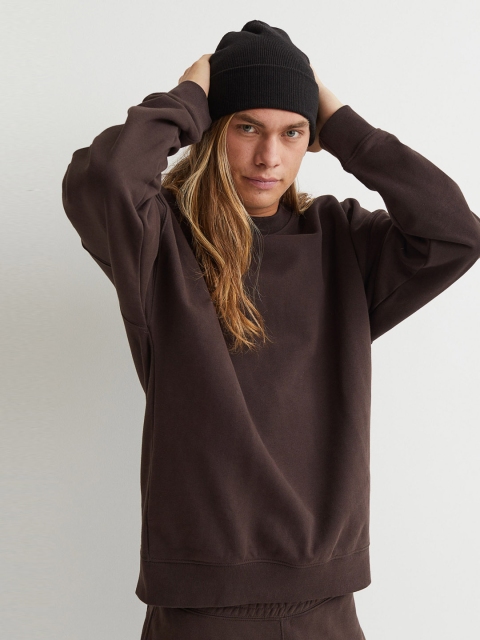 

H&M Men Brown Sweatshirt