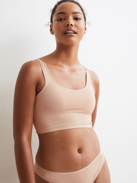 

H&M Women Beige Padded Microfibre Bralette