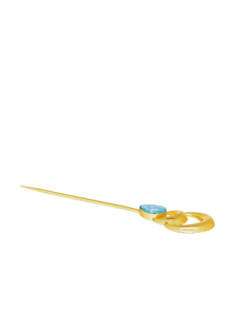 

AccessHer Women Gold-Toned & Turquoise Blue Embellished Hairstick With Blue Agate Stone