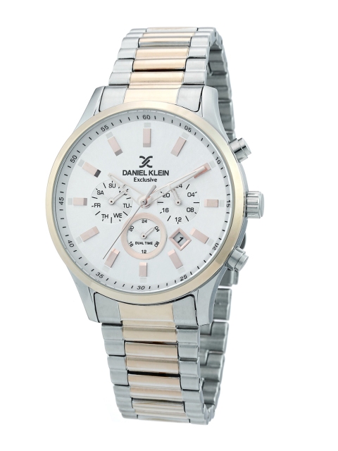 

Daniel Klein Men Silver & Rose Gold Toned Stainless Steel Analogue Watch DK.1.12353-6