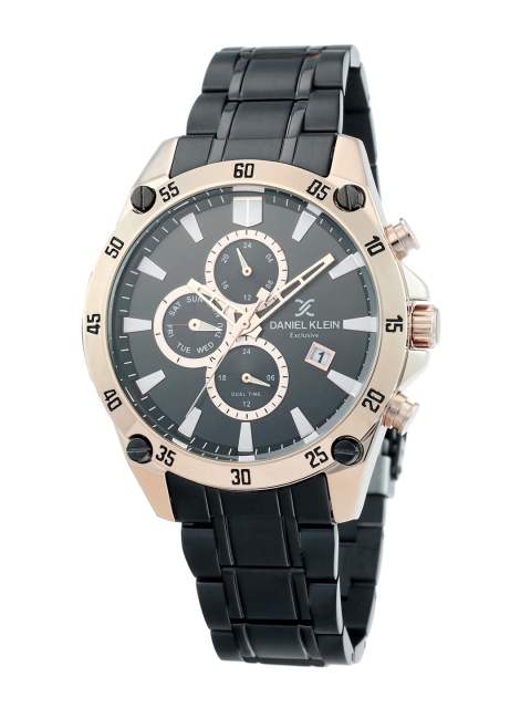 

Daniel Klein Men Black Embellished Dial & Black Straps Analogue Watch DK.1.12302-3