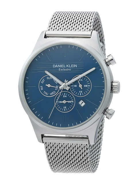 

Daniel Klein Men Blue Dial & Silver Toned Straps Analogue Watch DK.1.12358-3