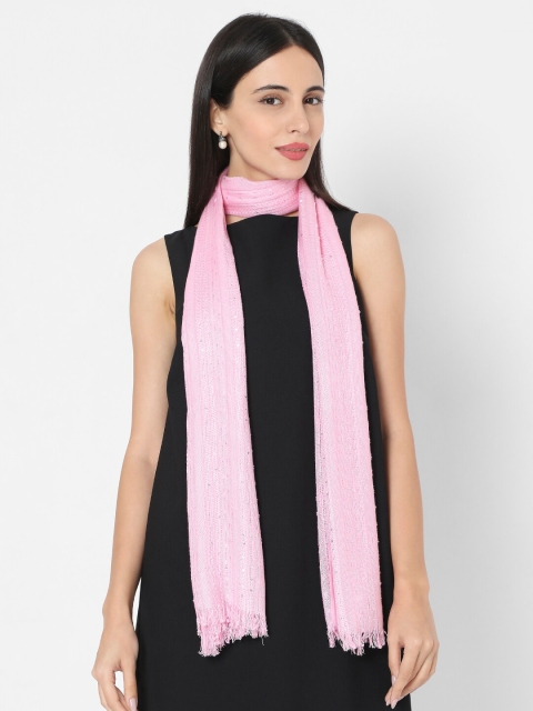 

SALWAR STUDIO Women Pink Embroidered Sequined Stole