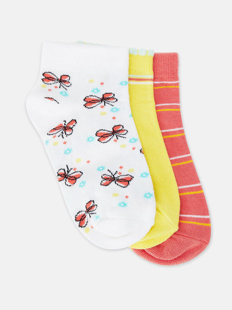 

Pantaloons Junior Girls Pack Of 3 Assorted Ankle-Length Cotton Socks