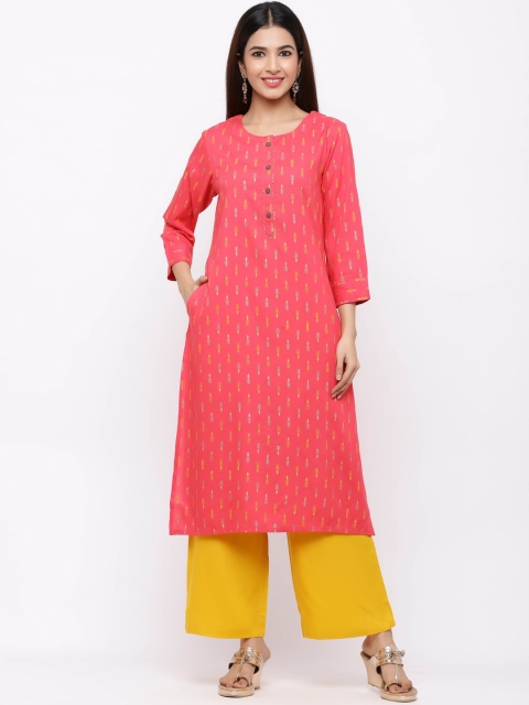 

ZOLA Women Cream-Coloured Ethnic Motifs Printed Regular Kurta with Palazzos