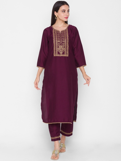 

ZOLA Women Purple Regular Kurta with Trousers