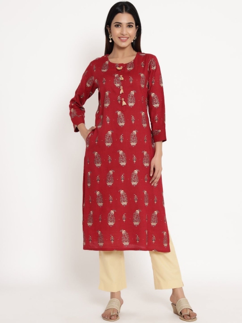 

ZOLA Women Red Layered Kurti with Trousers