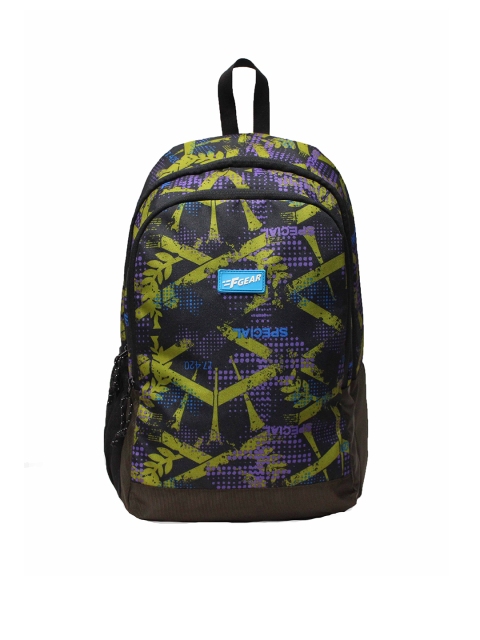 

F Gear & Green Graphic Contrast Detail Backpack, Black