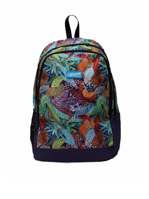 

F Gear Unisex Purple & Multicoloured Graphic Contrast Detail Backpack