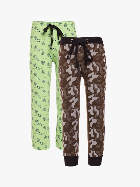 

VIMAL JONNEY Kids Set of 2 Printed Track Pants, Green