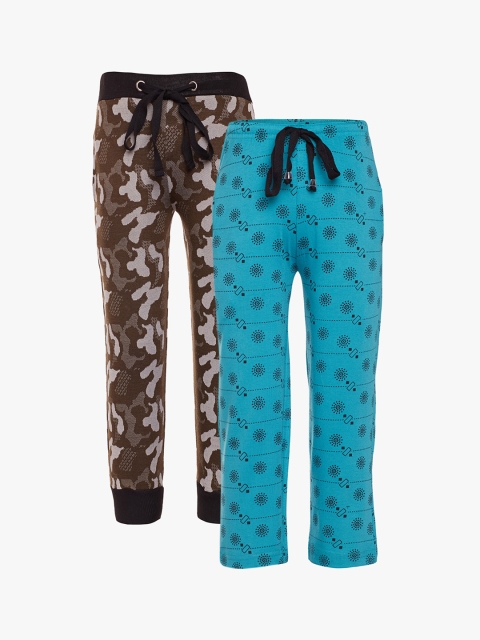 

VIMAL JONNEY Kids Set of 2 Printed Track Pants, Brown