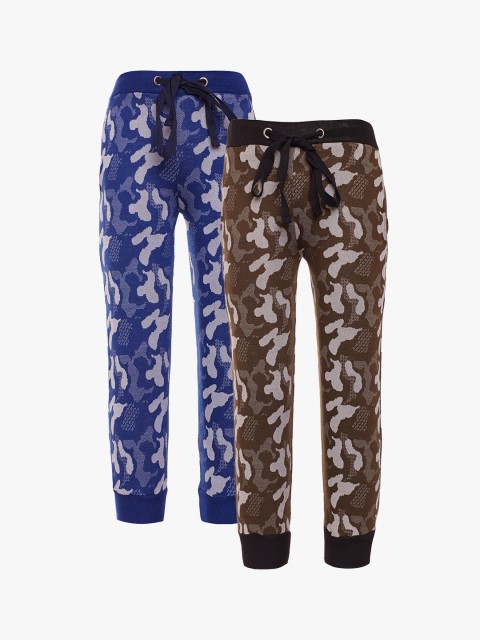 

VIMAL JONNEY Kids Set of 2 Camouflage Printed Joggers, Brown