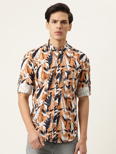 

Bene Kleed Men Brown Slim Fit Floral Cotton Opaque Printed Casual Shirt