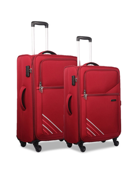 

NOVEX Set Of 2 Red Solid Soft-Sided Trolley Bags