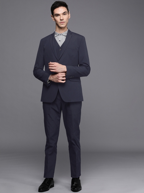 

Theme Men Admiral Blue Solid Slim Fit 3 Piece Suit