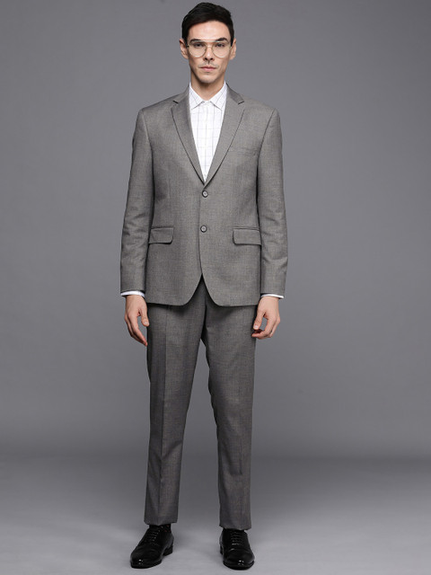 

Theme Men Grey Checked Regular Fit 2 Piece Suit